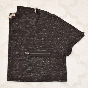 Forever 21 Heathered Zipper Pocket Tee